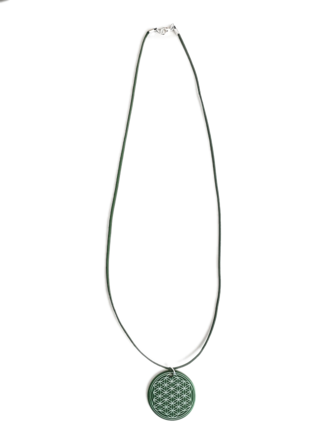 Kožený náhrdelník zelený